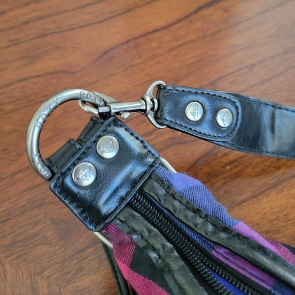 Roxy Purse Handbag *NWOT* Pink Purple Blk Wht Plaid - Picture 8 of 8